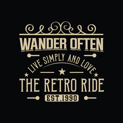 Vintage style Typography designs and badges on a black background