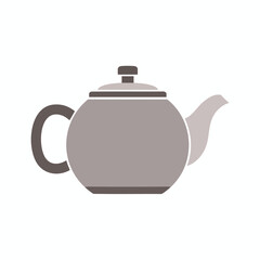 Obraz premium Simple Gray Teapot Illustration