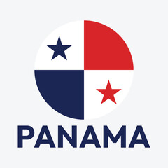 Panama Flag Button. Round Panama flag icon