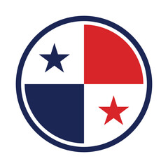 Panama Flag Button. Round Panama flag icon