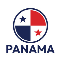 Panama Flag Button. Round Panama flag icon