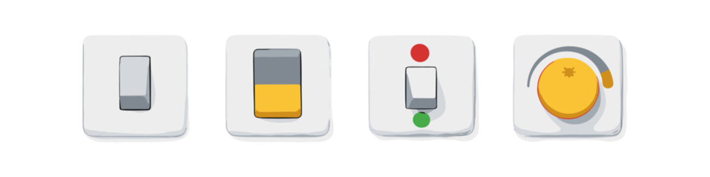 Collection of electrical switches and a dimmer control for home automation