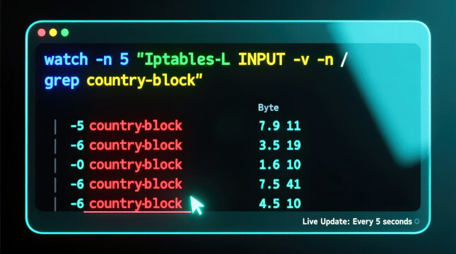 Terminal Interface Monitoring Network Traffic
