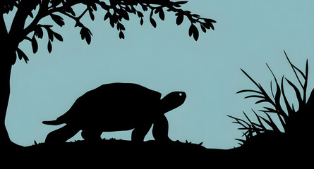 turtle silhouette, sea turtle silhouette, reptile silhouette, animal silhouette, marine animal, ocean animal, sea life, underwater animal, aquatic reptile, shell animal, flipper animal, slow animal, t © mrpixel