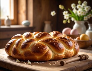Traditioneller Osterzopf aus Hefeteig