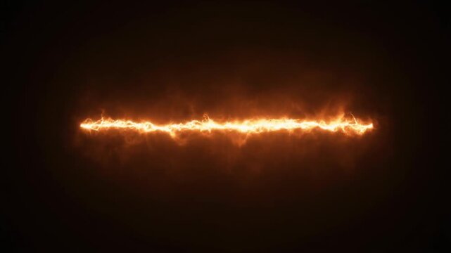 Warm ember-like arc drifting gently through darkness, subtle glowing fire filament creating cinematic abstract energy for luxury backgrounds, logo reveals, and atmospheric motion design.