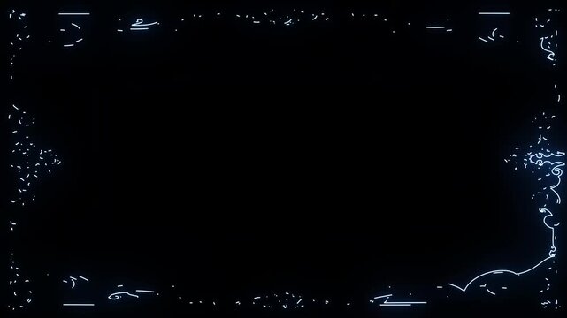 Blue Glowing Ornate Border Template.