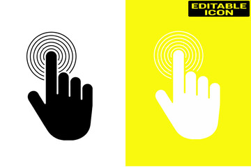 Obraz premium Hand touching screen icon Vector