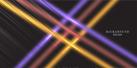 Naklejka premium Abstract neon lines background in purple yellow red