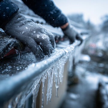 vereiste dachrinne blitzeis eis regen schnee winter