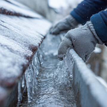 vereiste dachrinne blitzeis eis regen schnee winter
