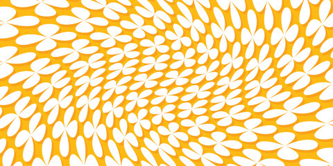 Seamless floral pattern background. Daisy flowers and clover leaves