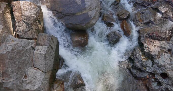 Ramboda Falls Cascading Over Rocky Cliff in the Central Highlands of Sri Lanka