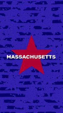 Massachusetts text - United States USA Colors Effect Glitch	