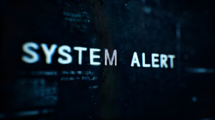 Display showing system alert warning on data screen