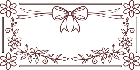 Elegant Floral Ribbon Decorative Frame