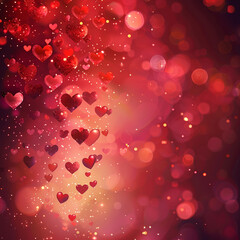 Red and Pink Heart Petal. Copy Space, Valentine&rsquo;s Day Concept