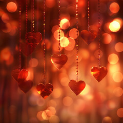 Red and Pink Heart Petal. Copy Space, Valentine&rsquo;s Day Concept