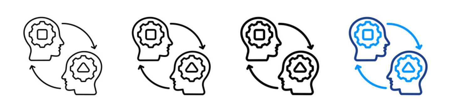 Behavior Modification Icon Different Style Outline Collection Set.