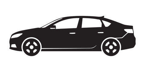 Fototapeta premium Simple car icon collection isolated on a white background. Front view symbol of auto, vehicle, automobile, sedan, van. Transport, car sharing, or delivery concept icons. Flat style vector illustration