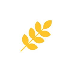 Rice plant logo. Company symbol and business name leaf template