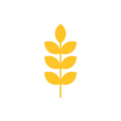 Rice plant logo. Company symbol and business name leaf template