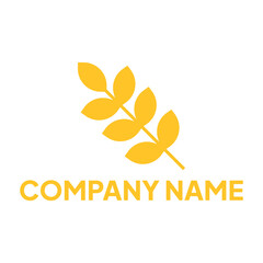 Rice plant logo. Company symbol and business name leaf template