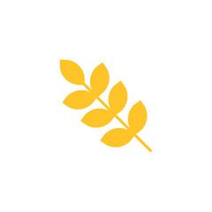 Rice plant logo. Company symbol and business name leaf template