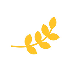 Rice plant logo. Company symbol and business name leaf template