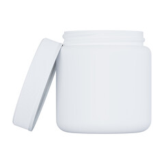 Blank White Plastic Jar with Lid for Product Packaging Mockup