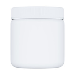 Blank White Plastic Jar with Lid for Product Packaging Mockup