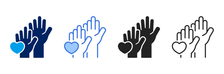 Obraz premium Volunteer Icon Set Different Style Collection. 