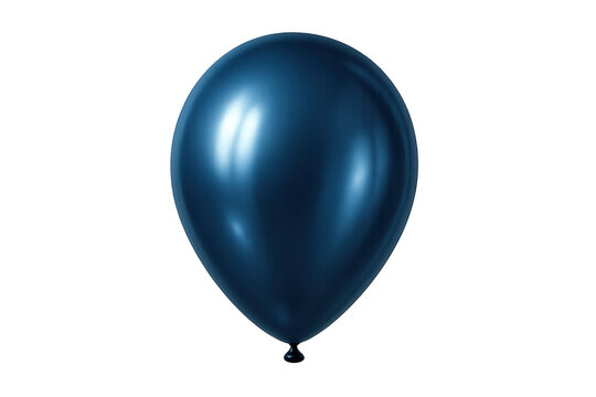 Dark blue glossy balloon celebrating party event on transparent background