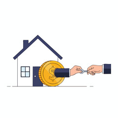 Handing Over House Keys with Gold Coin