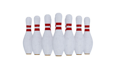Realistic Bowling Pins Set Up for a Strike