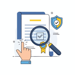 Verification Process with Magnifying Glass and Checklist