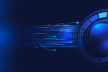 High speed technology vertical poster with data flow