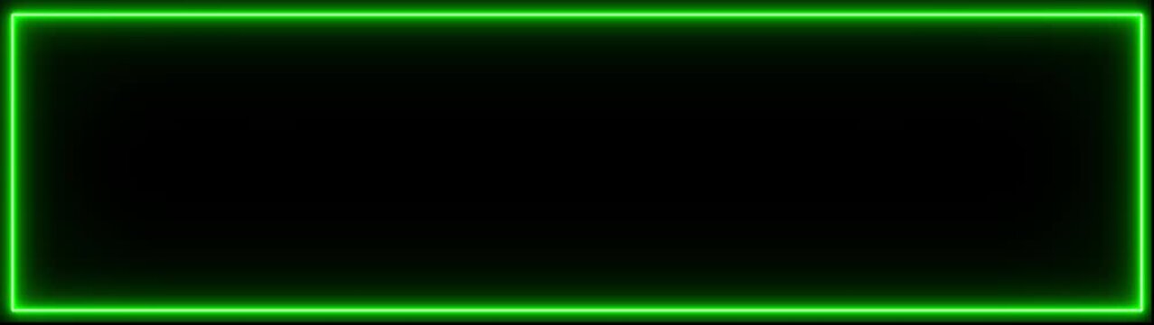 Rectangle frame icon animation glowing neon color bordar frame display box round shape retro screen photo frame rotation seamless footage line movement on dark background. 
