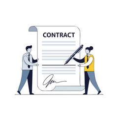 Business Partners Signing Contract Agreement