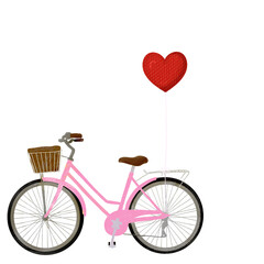 bicycle with heart balloon