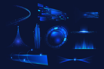 Futuristic data stream background with glowing lines vector