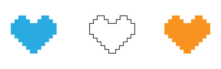 Fototapeta premium Pixel art hearts