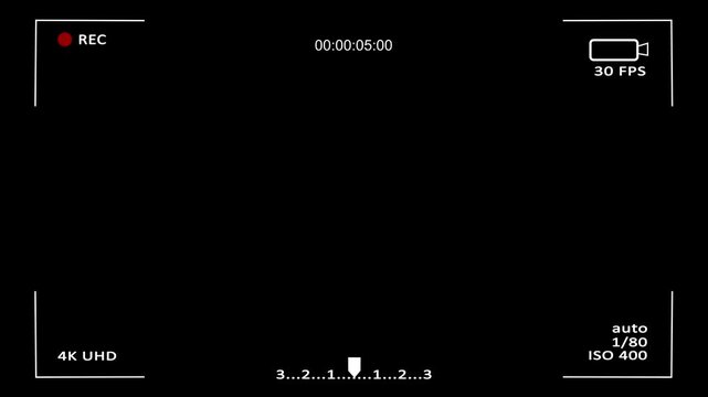 4k Video camera recorder screen overlay, camera viewfinder, Square Frame, viewfinder Elements, Smartphone video camera frame grid, recording overlay frame with timecode counter,recording overlay frame
