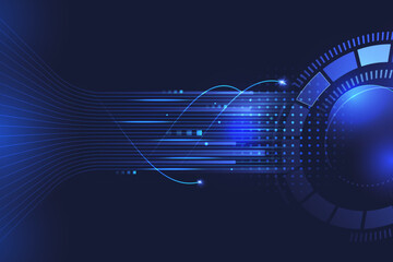 High speed technology vertical poster with data flow