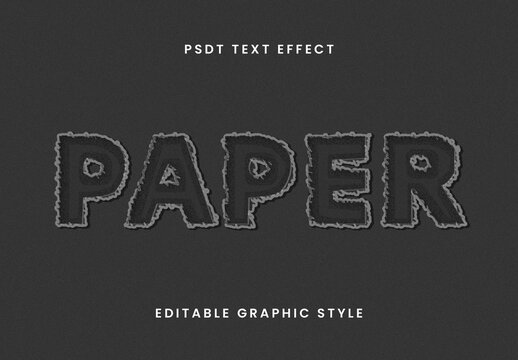 Black Dark Rough Edge Paper Cut Text Effect