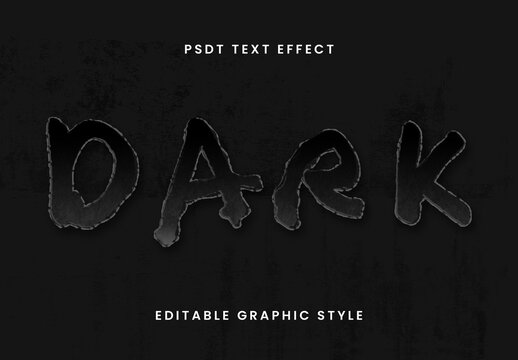 Black Dark Craft Paper Cut Text Effect