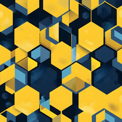 Yellow Seamless Hexagon Geometric Pattern Vector