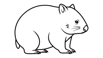 Fototapeta premium Charming Wombat Illustration: A delightful illustration of a wombat, showcasing its endearing features and capturing its unique charm. 