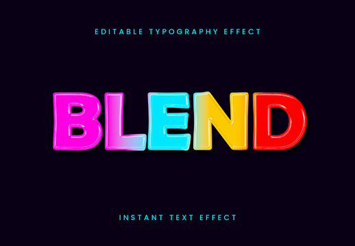 Hyper Color Gradient Text Effect Bold Glossy Font