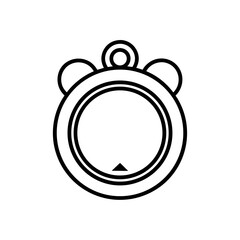 Fototapeta premium Cute cartoon alarm clock pendant icon isolated on white background minimalist design